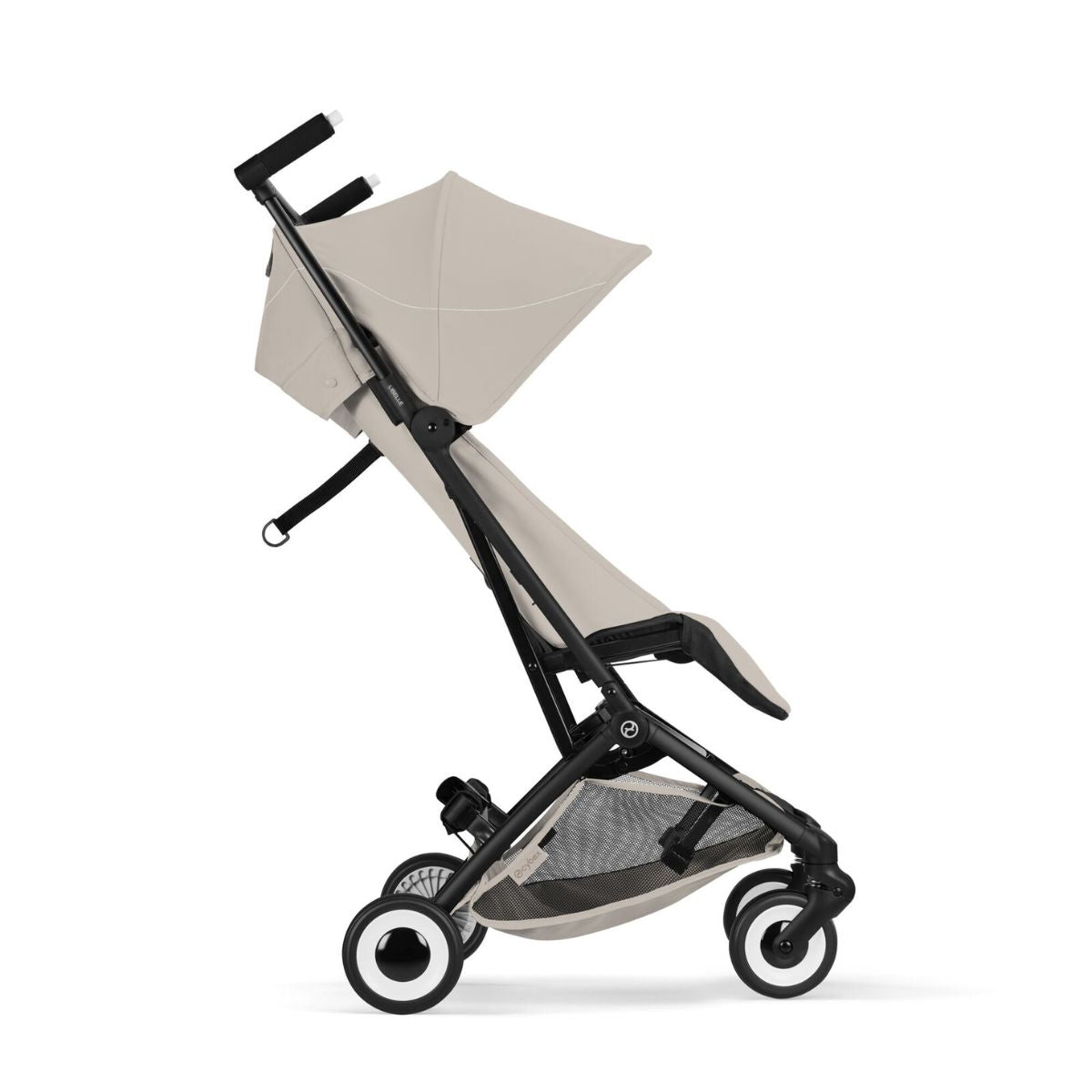Cybex Libelle Ultra Compact Stroller - Black Frame/Dune Grey - Comfortable Ride Wherever You Go