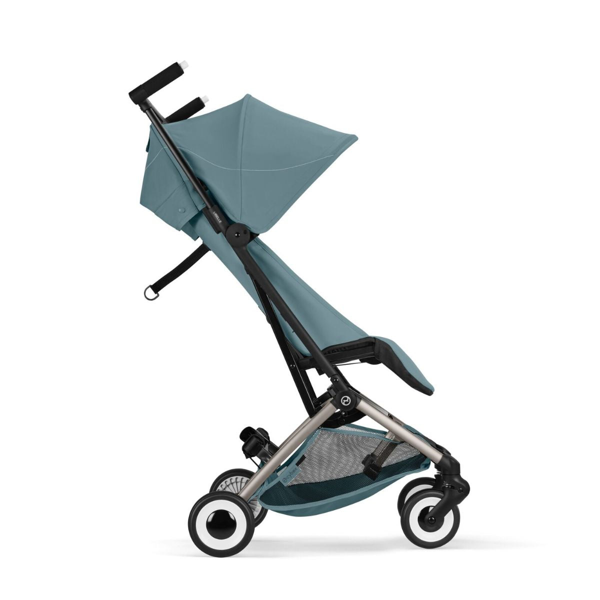 Cybex Libelle Ultra Compact Stroller - Taupe Frame/Stormy Blue - Comfortable Ride Wherever You Go