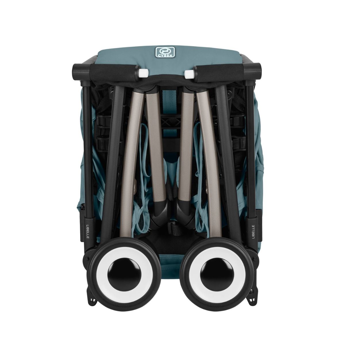 Cybex Libelle Ultra Compact Stroller - Taupe Frame/Stormy Blue - Ultra-Compact for Every Journey